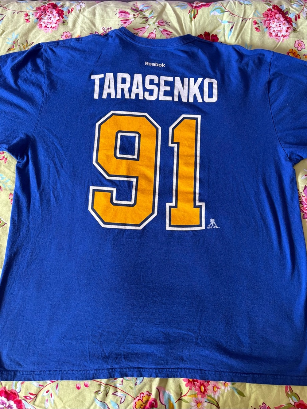 St. Louis Blues x Reebok x Vladimir Tarasenko #92 blue jersey tee 2XL 29x25 - Picture 2 of 8